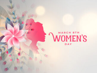 happy womens day flower decorative card design