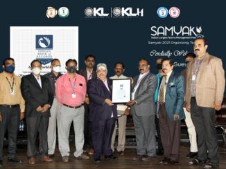 Dr. L.S.S.Reddy, Vice Chancellor of KL Deemed to be University receiving India World Record for SAMYAK-2021 (India's Largest Techno Management Fest )