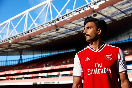 Ranveer Singh a true gunner at heart-launched adidas' home kit 2019/20 for his favourite club Arsenal