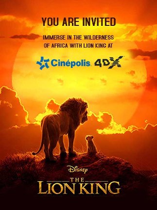 Immerse in the wilderness of Africa with ‘The Lion King’ at Cinépolis 4DX
