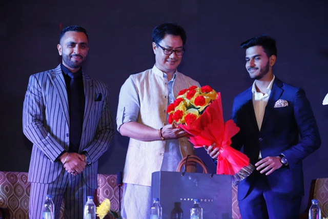 Jag Chima,Youth & Sports Minister Kiren Rijiju,and Neel Gogia