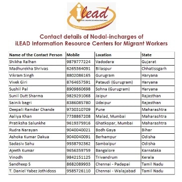 Aide et Action converts 19 iLEAD centres into Information & Resource Centers to support stranded migrants amidst COVID-19 lockdown