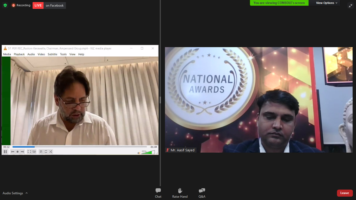 Mr Rustom Kerawalla addressing the gathering after receiving the National Award for Marketing Excellence in Education