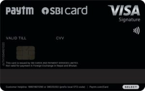 SBI Black Select Paytm card