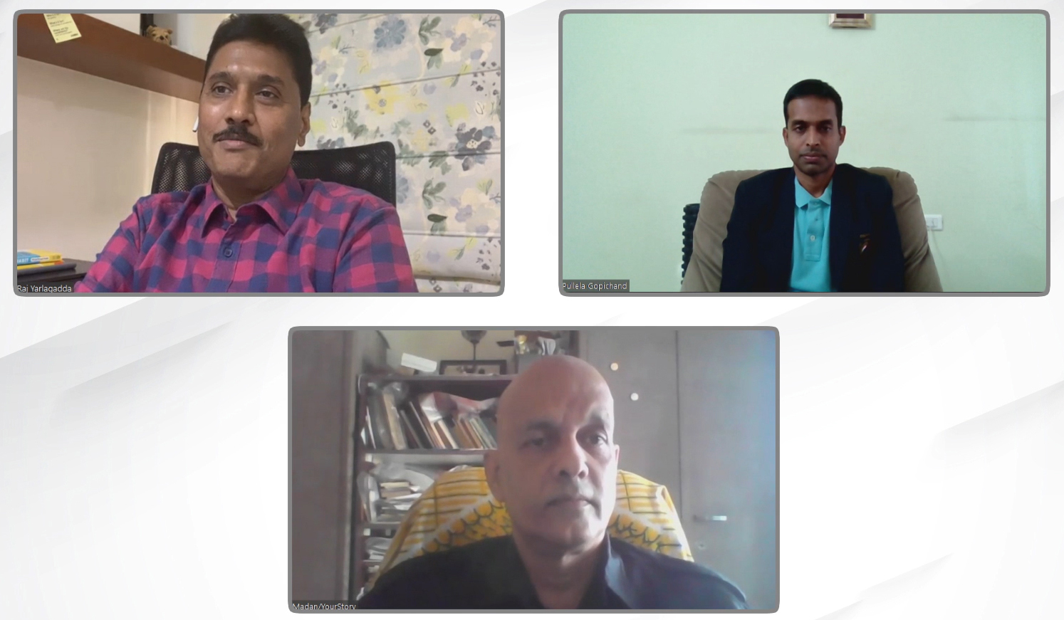 Raj Yarlagadda, Pullela Gopichand, Madanmohan rao in Panel disucssion on Building High Performance Leadership-pic2