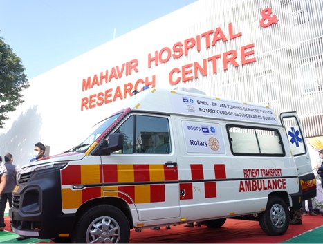 Minister Malla Reddy flags off Rotary ICU Ambulance for free usage of 50 plus Old Age Homes spread in and around twin cities