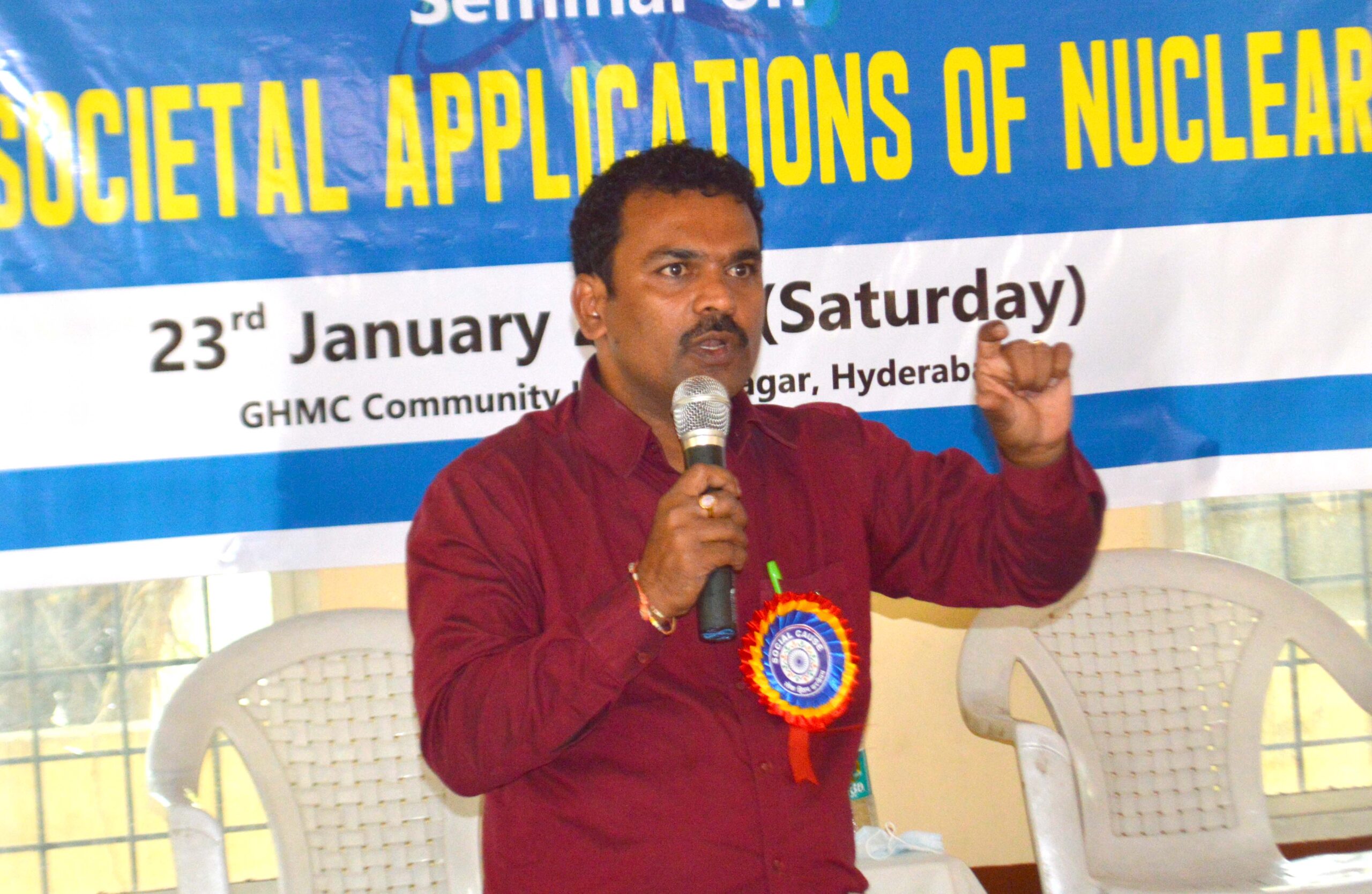 Dr. Thirumalesh Keesari at the seminar on Peaceful and Societal Applications of Nuclear Energy organised by Social Cause