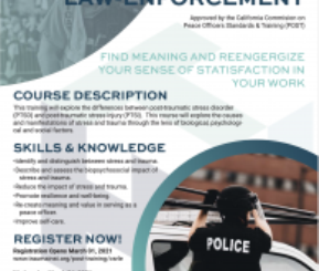 Hecht Trauma Institute Announces Inaugural Webinar: Cultivating Staff Resilience in Law Enforcement