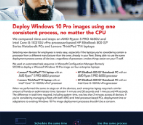Principled Technologies Releases Study on OS Deployment in a Mixed-CPU Windows 10 Pro Environment
