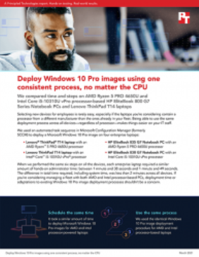 Principled Technologies Releases Study on OS Deployment in a Mixed-CPU Windows 10 Pro Environment
