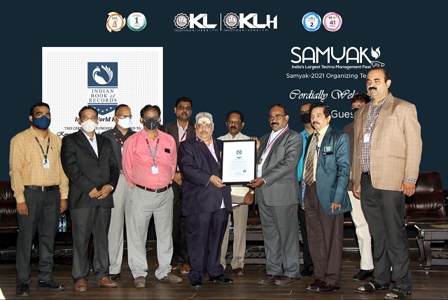 Kl University Awarded India World Record For Samyak-2021