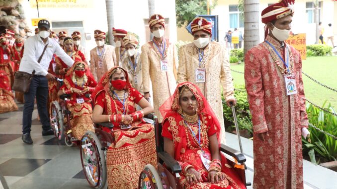 36th Mass Wedding by NSS witnessed 21 differently abled individuals urging people ‘To Get Vaccinated’ to fight against COVID-19