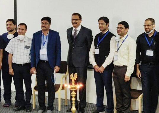 Mr Y Subramanyam (4th from left), CEO, Central Zone, Apollo Hospitals & Dr K Subba Reddy (3rd from left), Sr. Consultant & Head of Critical Care, Apollo Hospitals, along with other Critical Care specialists, at the inauguration of the ‘Difficult Airway Workshop’ hosted by Indian Society of Critical Care Medicine & Apollo Hospitals, at Apollo Health City, today.