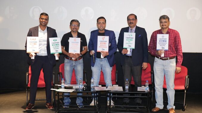 Chet Jainn, Founder, Crowdera Foundation (in center) with panelists during the panel discussion