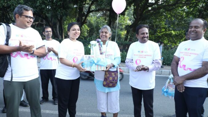 HCG Cancer Hospital, Bengaluru organised walkathon observing the Breast Cancer Awareness Month