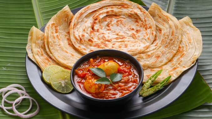 Homemade,Kerala,Porotta,Or,Paratha,layered,Flat,Bread,Made,Using,Maida