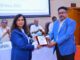 Saritha Rathibandla, MD, SKM Technologies Pvt Ltd seen receiving the recognitioin from S. Manicka Vasagam, General Manager Aircraft Division HAL.--4