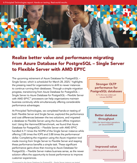 New Principled Technologies Study Finds That Organizations Can Realize Better Value and Performance with Azure Database 