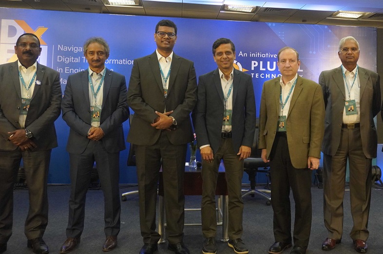 Bhanu Prakash_ Deepak Sapara_CEO_Dr Reddys Laboratories seen in conversation with Sunil Savaram_Founder & CEO of Plural Technolgy and others at DXEM 2024