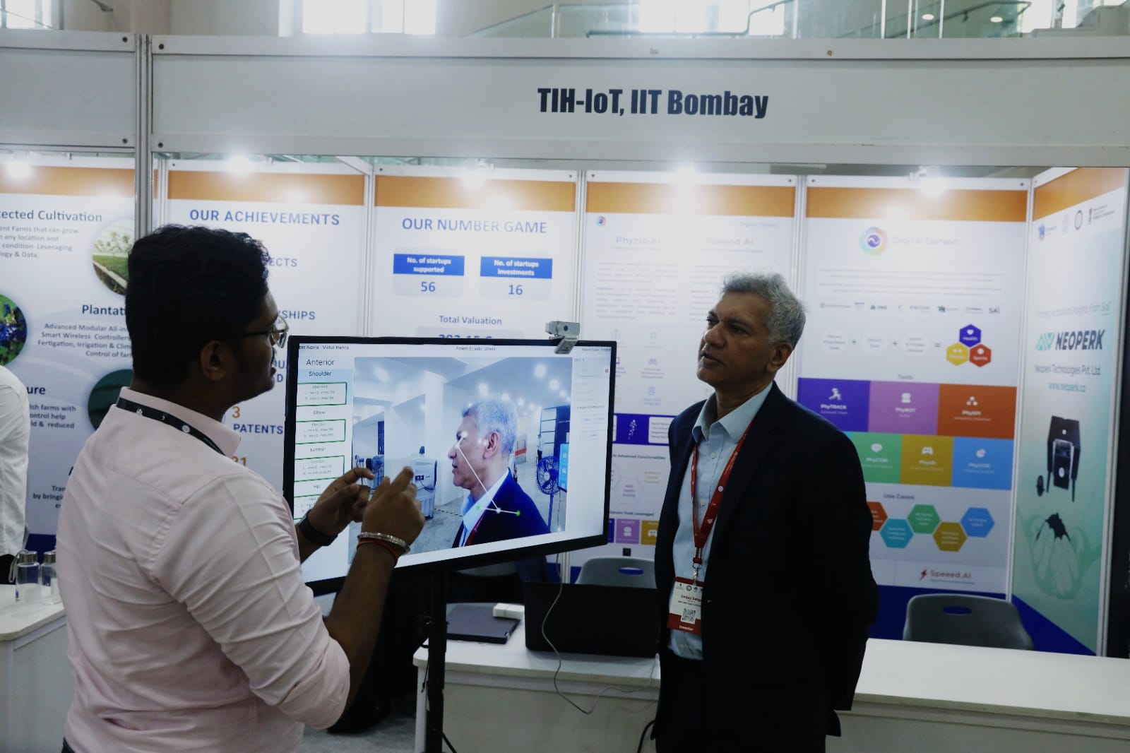 (L-R) PhsyioAI showcases their products to Mr. Sanjay Sehgal, Founder, Managing Partner, and CEO, East West Capital Partners  