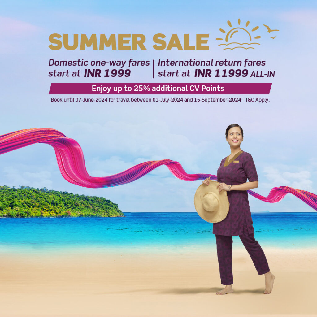 Vistara Announces Network-Wide Summer Sale From 4-7 June 2024