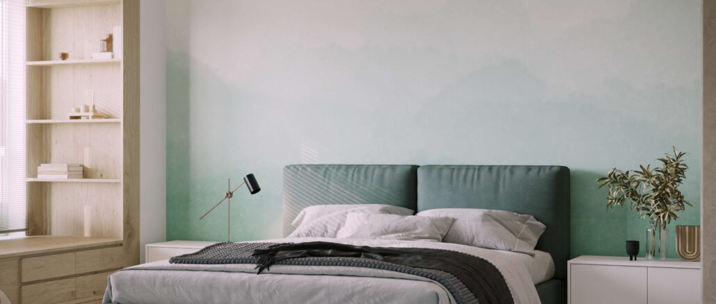 While most people think of one or two colours with ombre walls, there’s no reason you can’t go for even more colours.