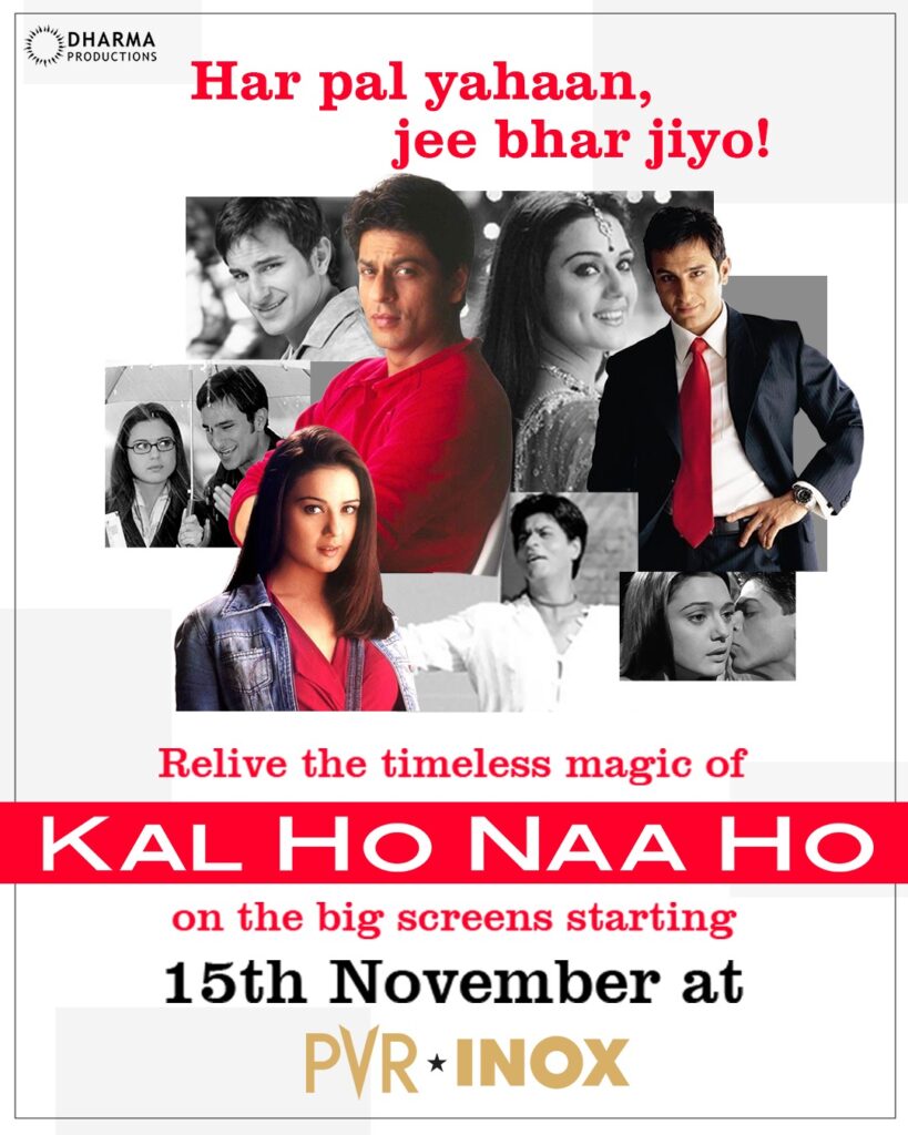 PVR Inox Marks 21 Years of Dharma Productions’ Kal Ho Naa Ho with Special Re-release