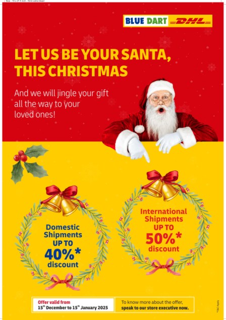 Blue Dart’s ‘Merry Express’ Delivers Festive Cheer with Special Discounts on Domestic and International Shipments