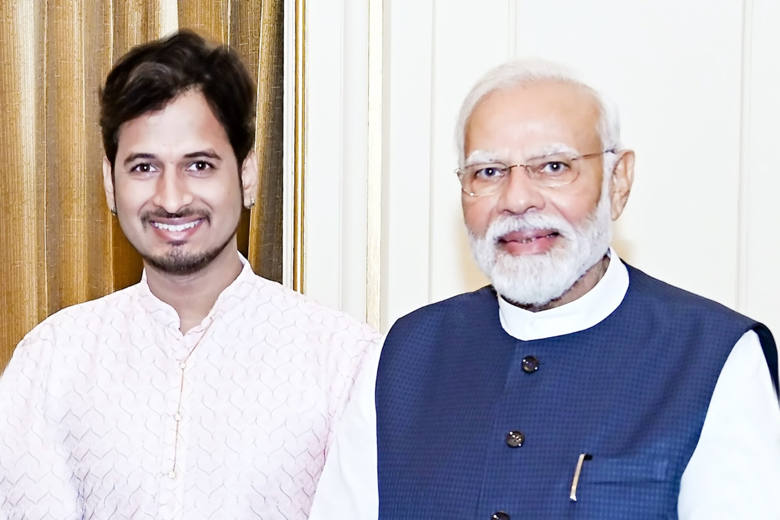 Divyansh Srivastava with Prime Minister Modi 