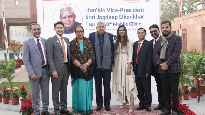 Hon’ble Vice-President of India Commends Aster Volunteers, Launches 50th Mobile Medical Clinic