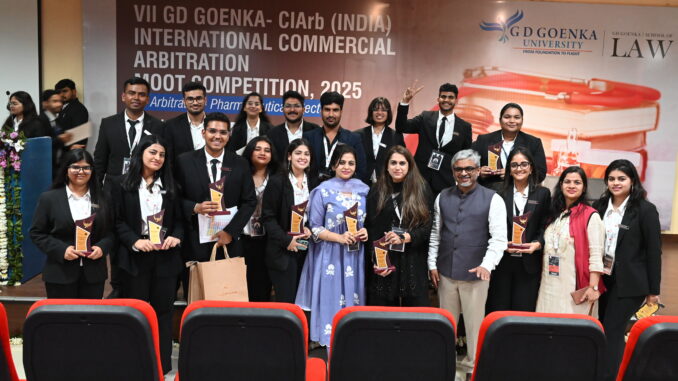 GD Goenka University Welcomes Success with VII CIArb (India) International Arbitration Moot