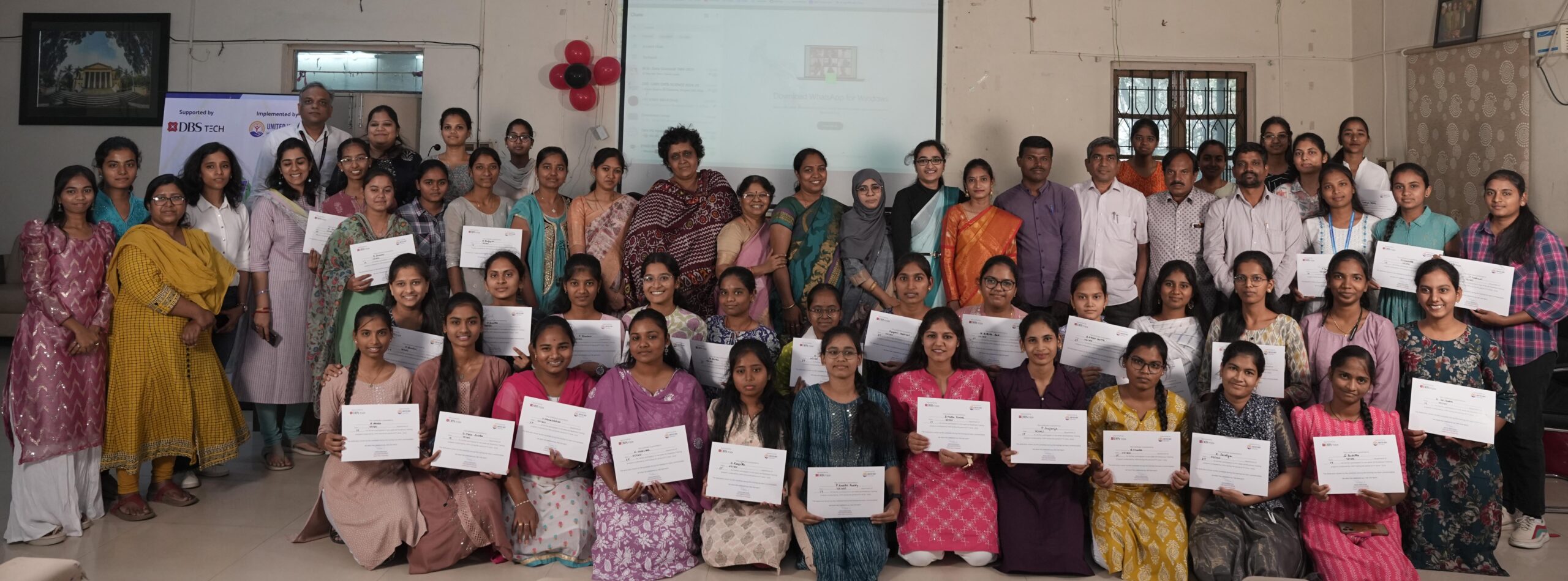 SEEN 55 STUDENTS WHO WERE TRAINED IN 3 MONTHS DURATION PROGRAM ON DATA SCIENCE SPONSORED BY DBS TECH INDIA