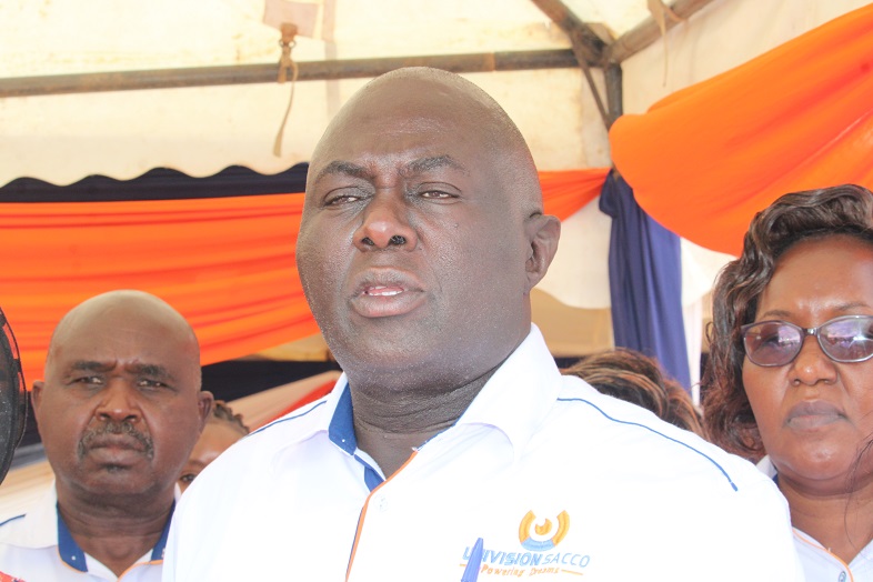 Univision Sacco Chairman Reverend Augustus Munuve speaking during the function