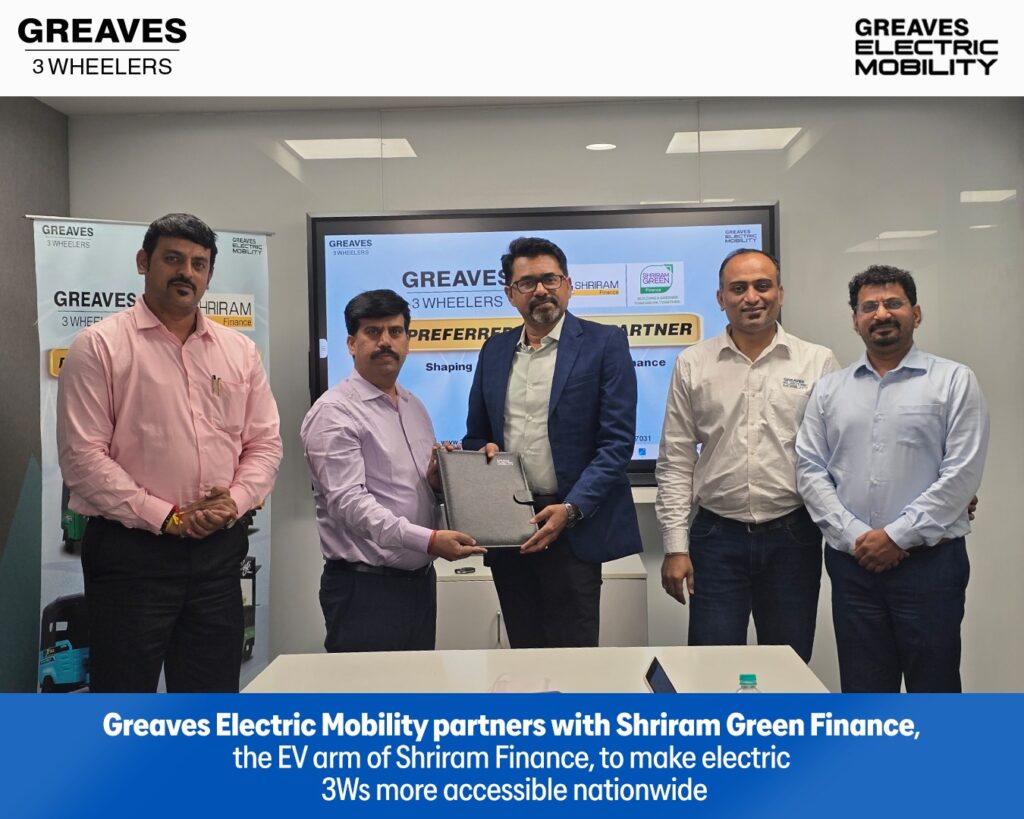 Greaves Electric Mobility partners with Shriram Green Finance, EV financing arm of Shriram Finance to expand retail financing