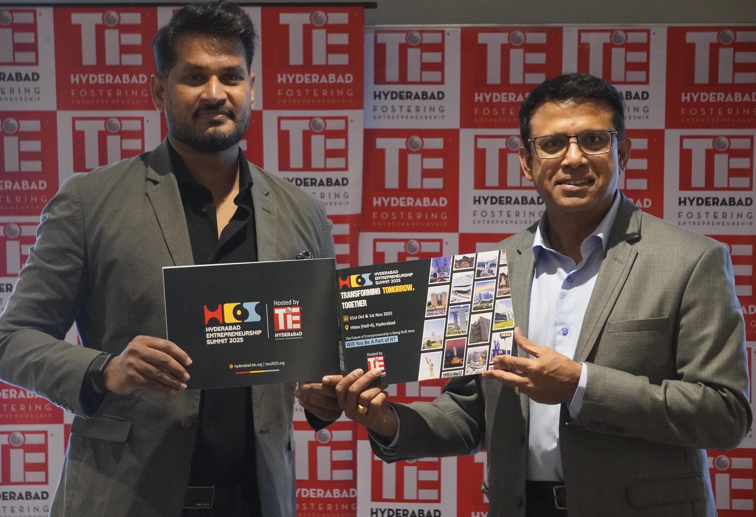 ABHISHEK REDDY KANKANALA_BOARD MEMBER TiE Hyd and RAJESH PAGADALA_PRESIDENT OF TIE HYDERABAD SEEN AT THE PRESS CONFERENCE--2