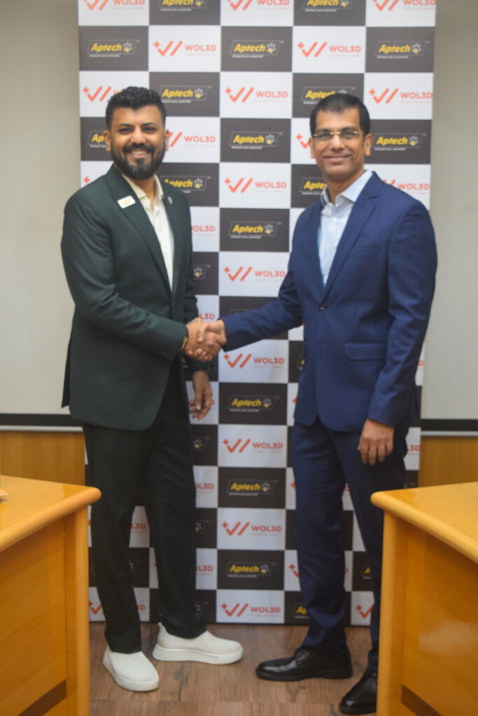 Aptech Limited and WOL3D Join Hands to Launch India’s First Collaborative 3D Printing Training Curriculum for Creative and Industrial Applications