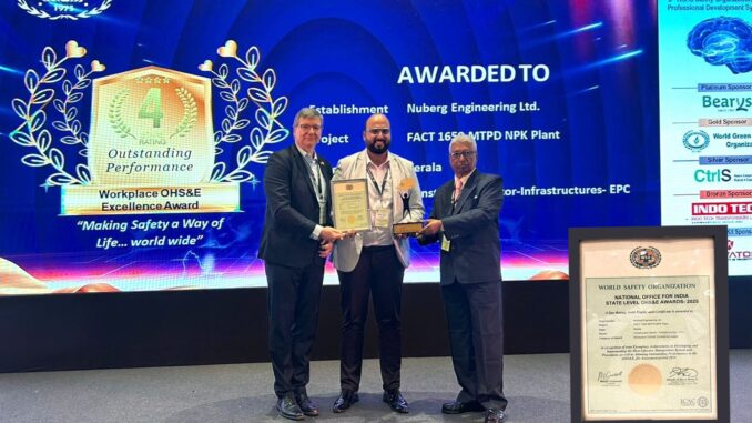Nuberg EPC Wins Prestigious OHS&E Excellence Award