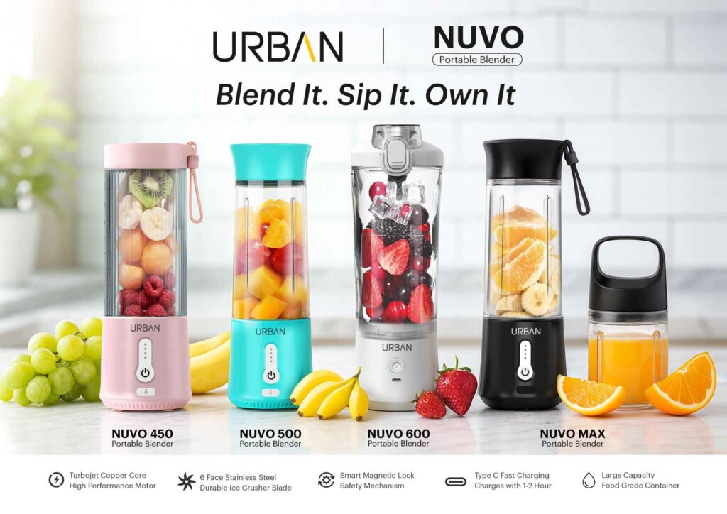 URBAN Expands into Lifestyle Tech with the Launch of Nuvo Portable Blender Range