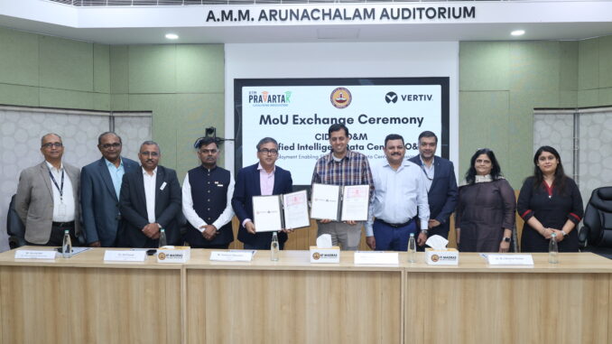 Vertiv Partners with Indian Institute of Technology Madras and IITM Pravartak to Provide Upskilling for Students in Data Center Operations and Maintenance