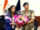 Jemimah Rodrigues honoured by CISF personnel at ASG Mumbai Airport