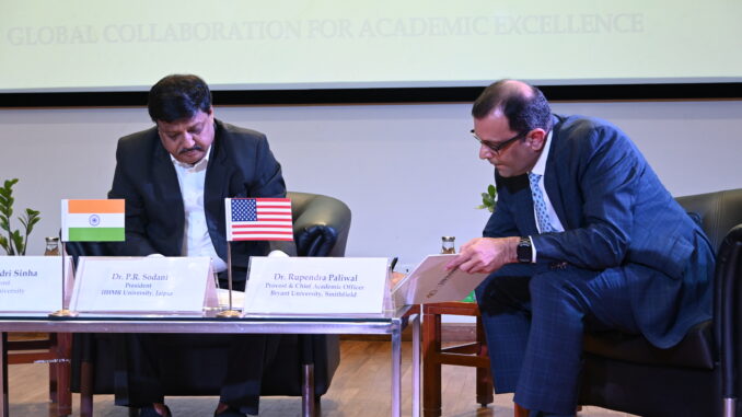 IIHMR University Builds New Global Pathways through a 3-Year MoU with Bryant University, USA