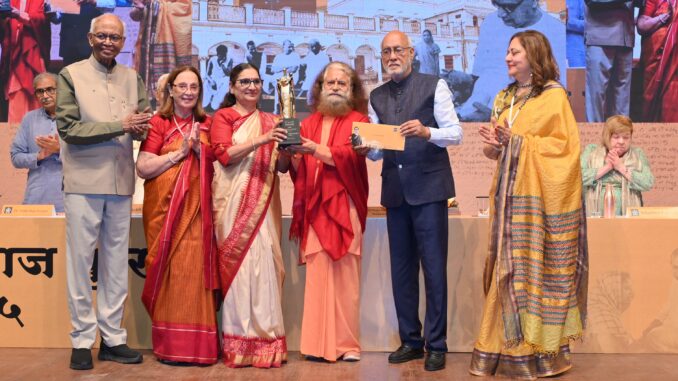 47th Jamnalal Bajaj Awards Recognize Gandhian Warriors in Presence of the Chief Guest HH Swami Chidanand Saraswati