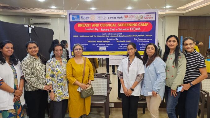 From Colaba to Boisar: Rotary Clubs under District 3141 and UE Lifesciences’ mega outreach empowered 1,000  women through preventive cancer scans on November 05th