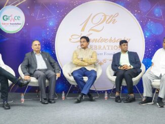 GARETH WYNN OVEN_DR SHAILENDRA KUMAR JOSHI_MR AV RANGANATH_DR CHINNABABU SUNKAVALLI AT THE 12 TH ANNIVERSARY CELEBRATIONS OF GRACE CANCER FOUNDATION