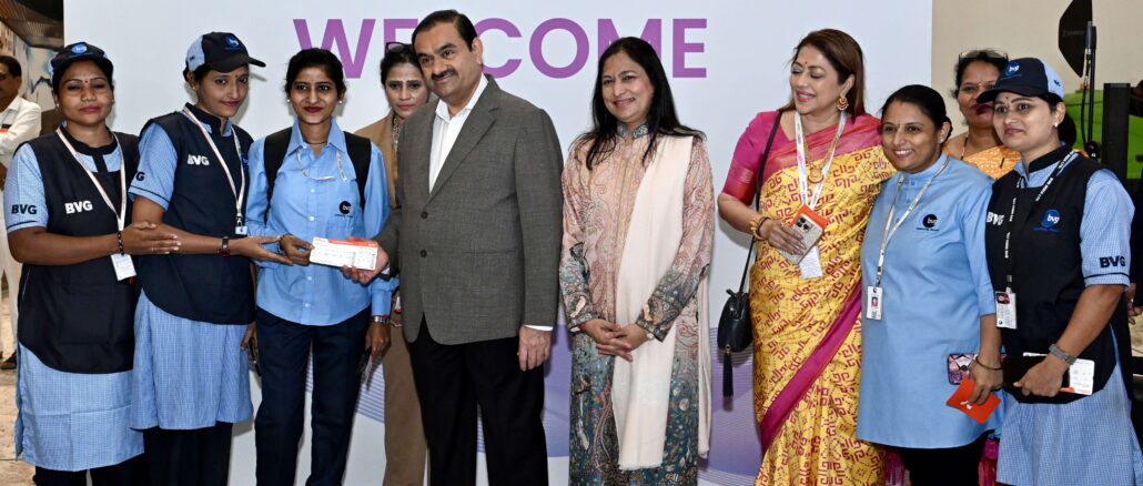 Chairman Gautam Adani Welcomes First Passengers as Navi Mumbai International Airport Takes Flight