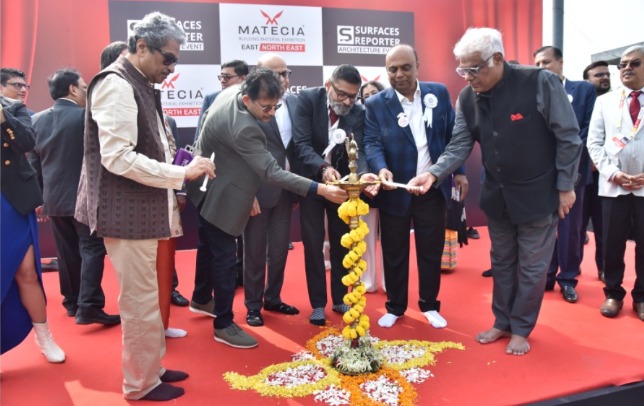 Lamp Lighting during the inauguration ceremony at the MATECIA & SURFACES REPORTER Architecture Event