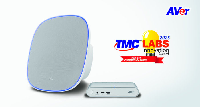 AVer’s FONE700 Ceiling Speakerphone solution promotes a clutter-free space boasting advanced features including Noise Suppression, Double-Talk det to win the 2025 TMC Labs Innovation Award.
