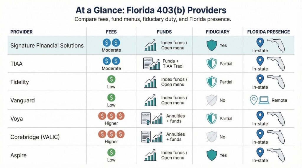 7 Best 403b Providers and Advisory Firms in Florida Compared Side-by-Side