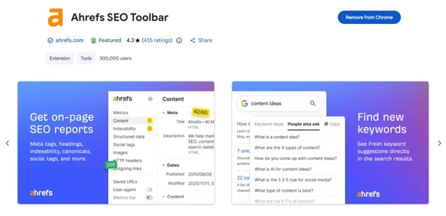 Ahrefs SEO Toolbar