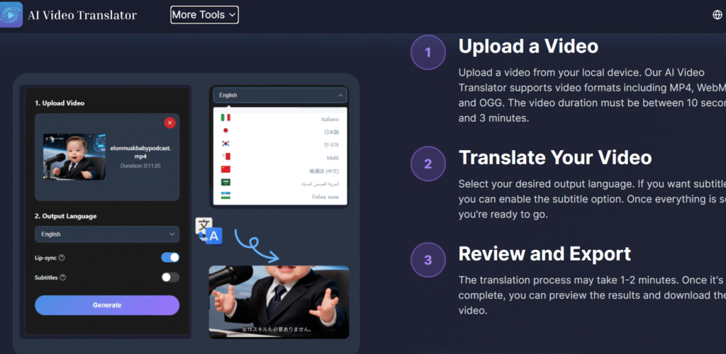ai video translator 